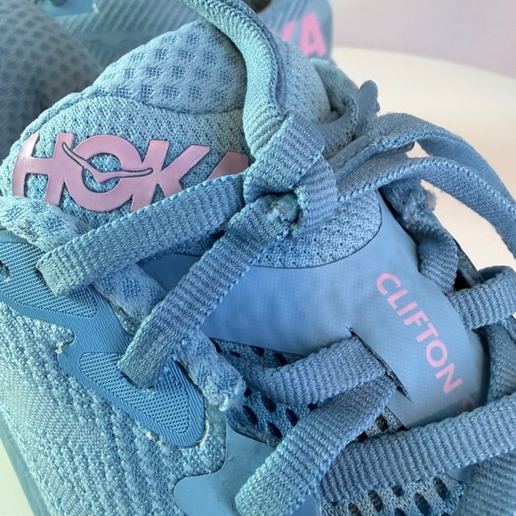 Hoka Sky Blue and Pink Running Shoes - Picture 8 of 10